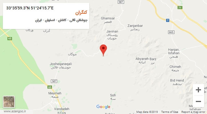 روستای کنگران بر روی نقشه