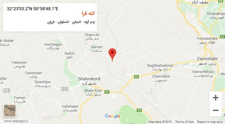 روستای کنه قرا بر روی نقشه