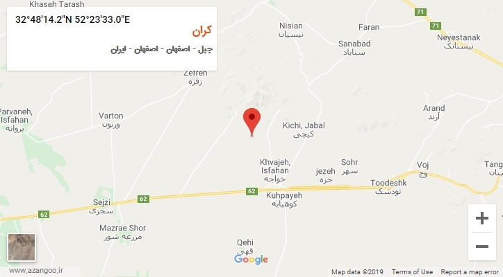روستای کران بر روی نقشه