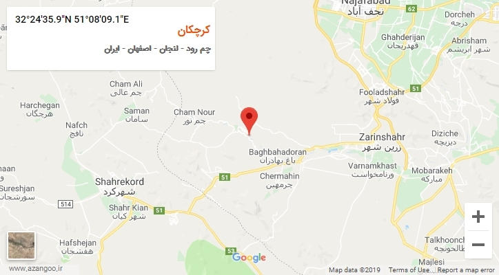 روستای کرچکان بر روی نقشه