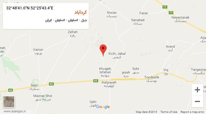 روستای کردآباد بر روی نقشه