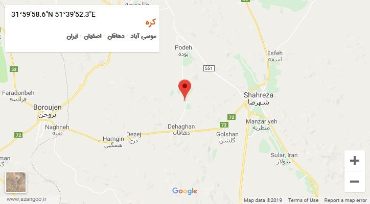 روستای کره بر روی نقشه