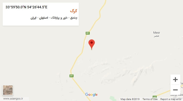 روستای کرک بر روی نقشه