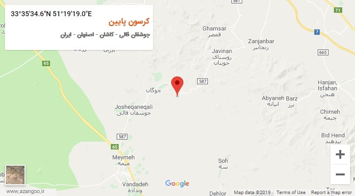 روستای کرسون پایین بر روی نقشه