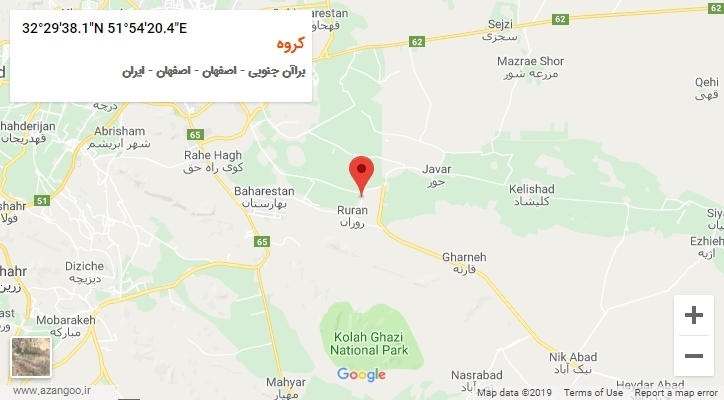 روستای کروه بر روی نقشه