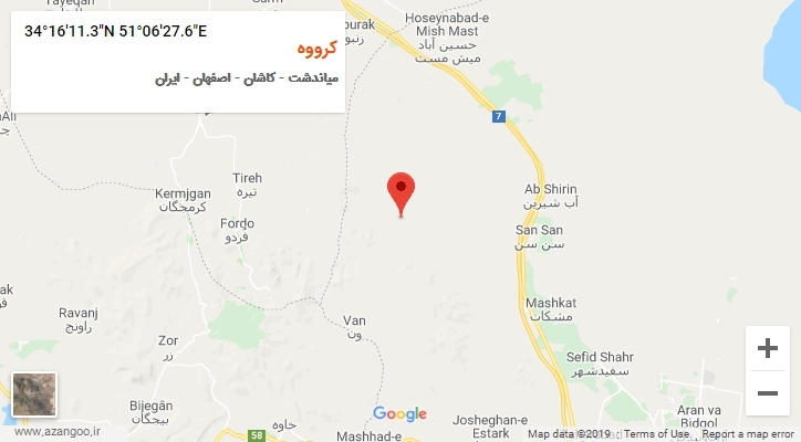 روستای کرووه بر روی نقشه