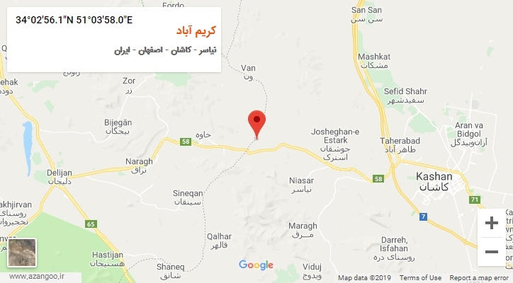 روستای کریم آباد بر روی نقشه