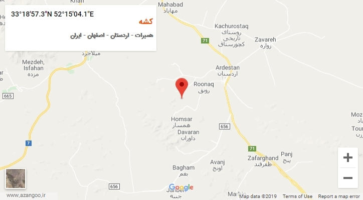 روستای کشه بر روی نقشه
