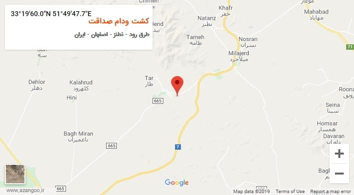 روستای کشت ودام صداقت بر روی نقشه