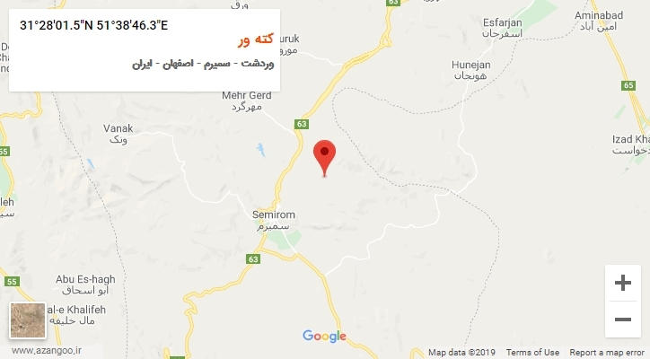 روستای کته ور بر روی نقشه
