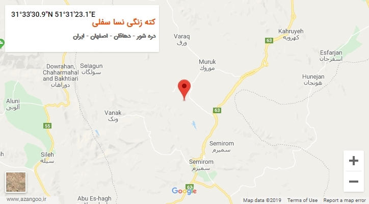 روستای کته زنگی نسا سفلی بر روی نقشه