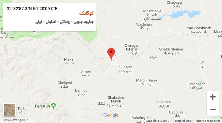 روستای کوگانک بر روی نقشه