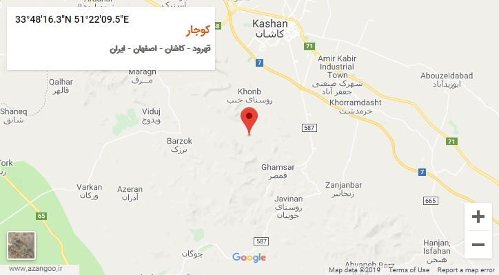 روستای کوجار بر روی نقشه