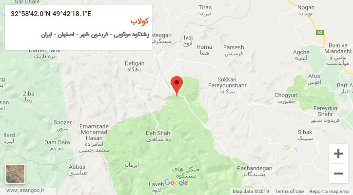روستای کولاب بر روی نقشه