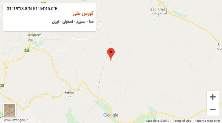 روستای کورس علی بر روی نقشه