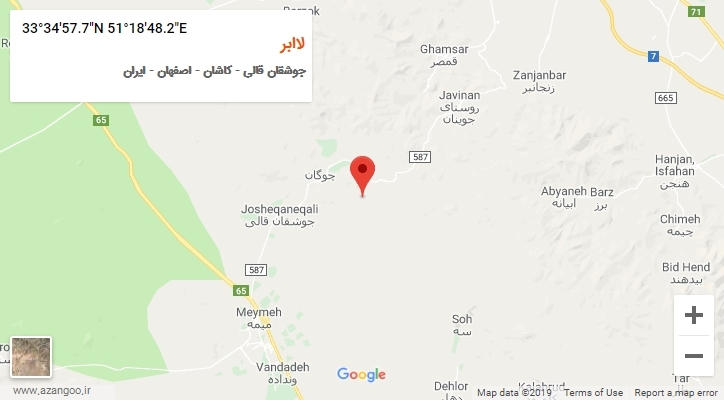روستای لاابر بر روی نقشه