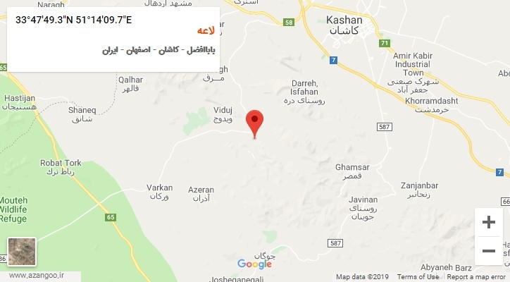روستای لاعه بر روی نقشه