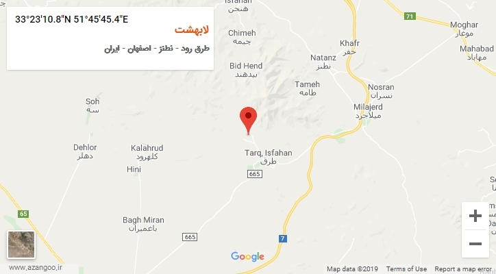 روستای لابهشت بر روی نقشه