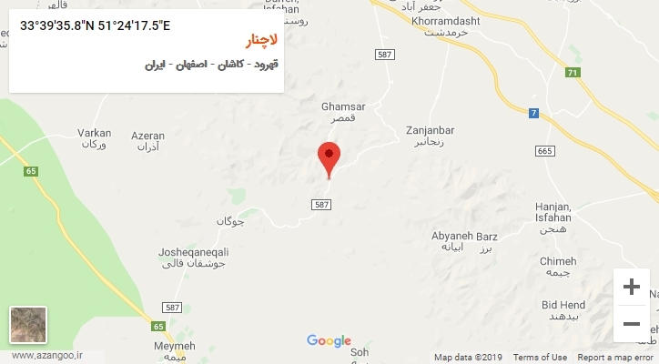 روستای لاچنار بر روی نقشه