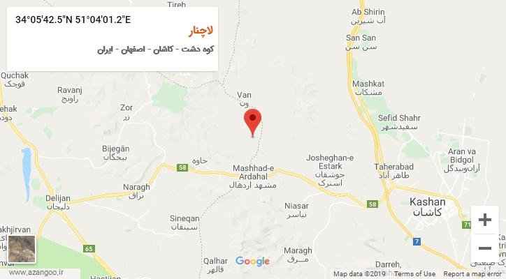 روستای لاچنار بر روی نقشه
