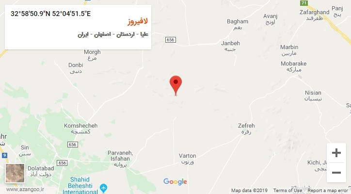 روستای لافیروز بر روی نقشه