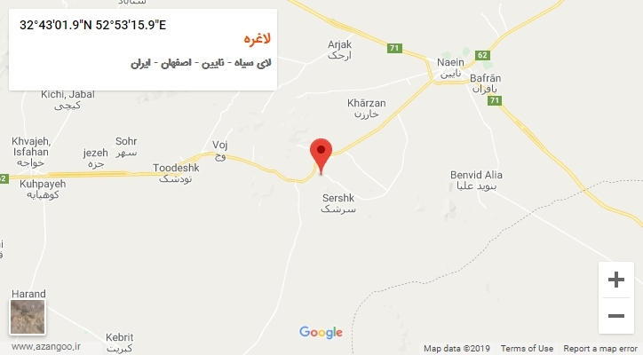 روستای لاغره بر روی نقشه