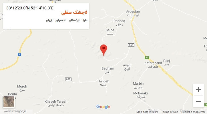 روستای لاجشک سفلی بر روی نقشه