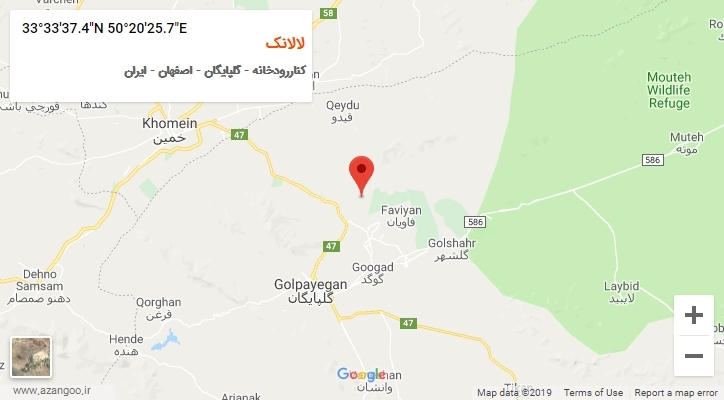 روستای لالانک بر روی نقشه