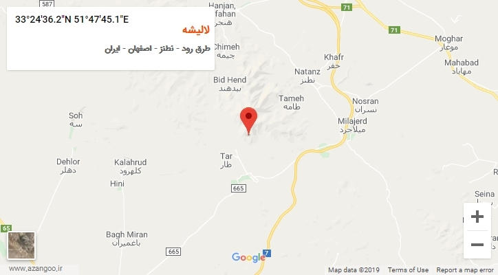 روستای لالیشه بر روی نقشه