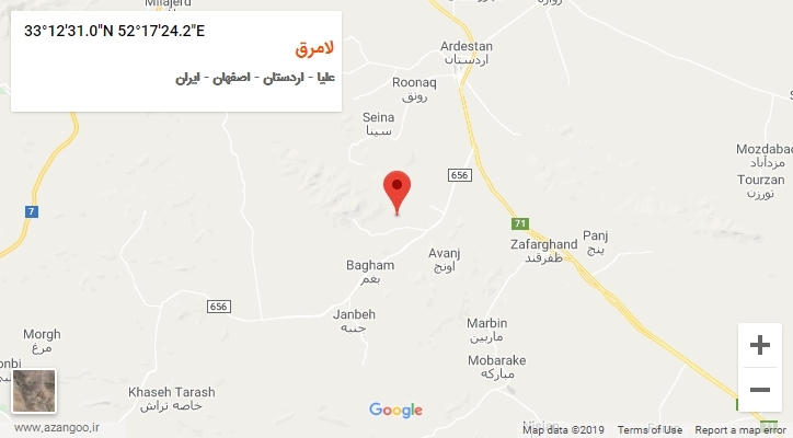 روستای لامرق بر روی نقشه