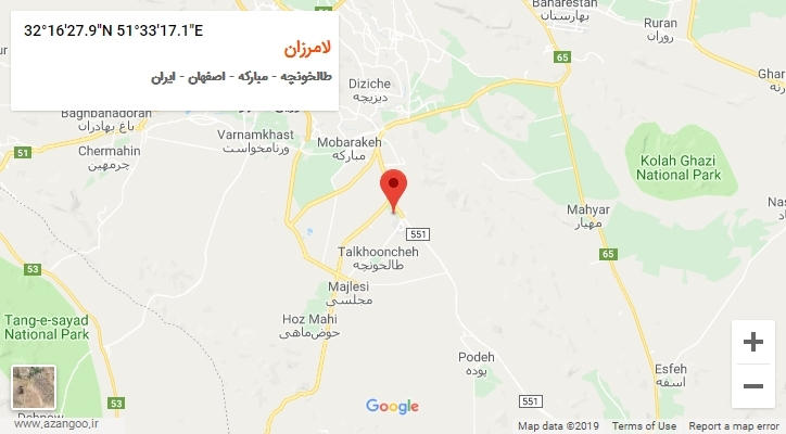 روستای لامرزان بر روی نقشه
