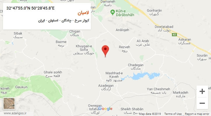 روستای لامیان بر روی نقشه