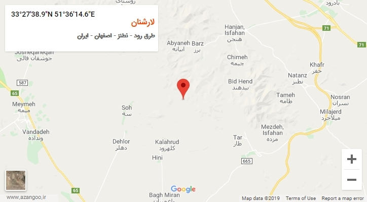 روستای لارشنان بر روی نقشه