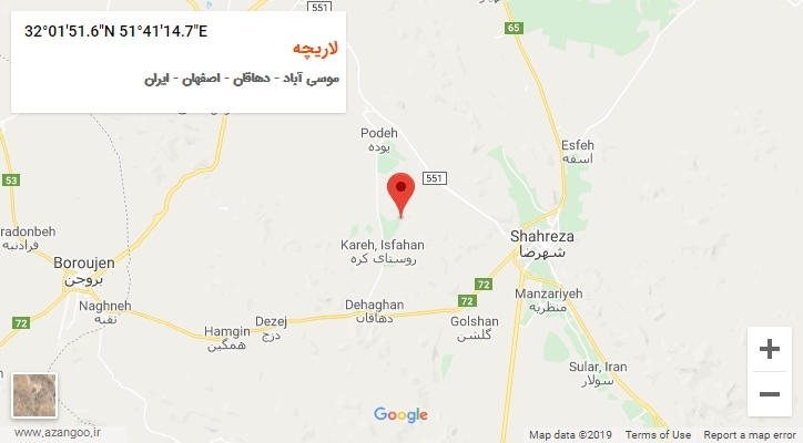 روستای لاریچه بر روی نقشه