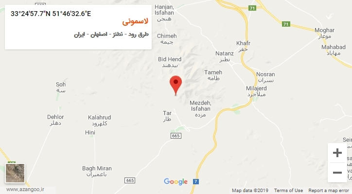 روستای لاسمونی بر روی نقشه