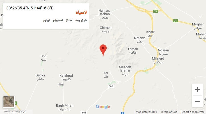 روستای لاسیاه بر روی نقشه