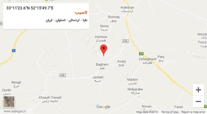 روستای لاسیب بر روی نقشه