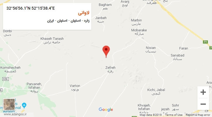 روستای لاوانی بر روی نقشه