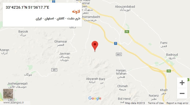 روستای لاونه بر روی نقشه