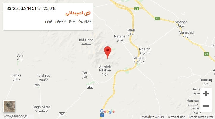 روستای لای اسپیدانی بر روی نقشه
