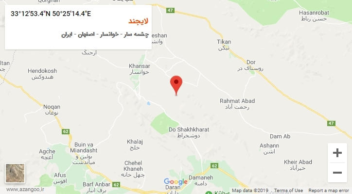 روستای لایجند بر روی نقشه
