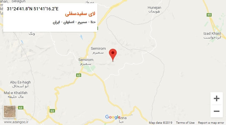 روستای لای سفیدسفلی بر روی نقشه