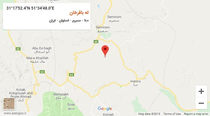 روستای له باقرخان بر روی نقشه