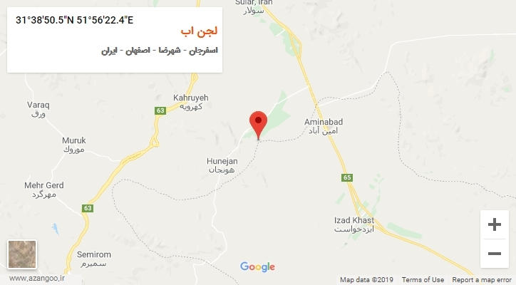 روستای لجن اب بر روی نقشه
