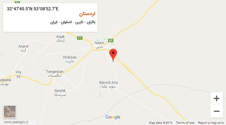 روستای لردستان بر روی نقشه