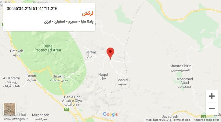 روستای لرکش بر روی نقشه