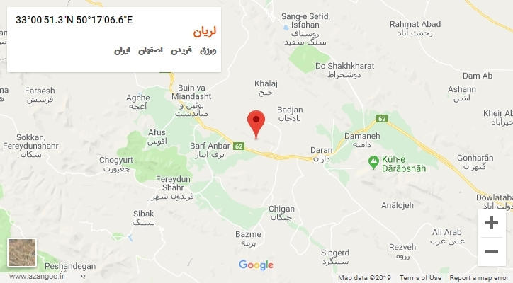 روستای لریان بر روی نقشه
