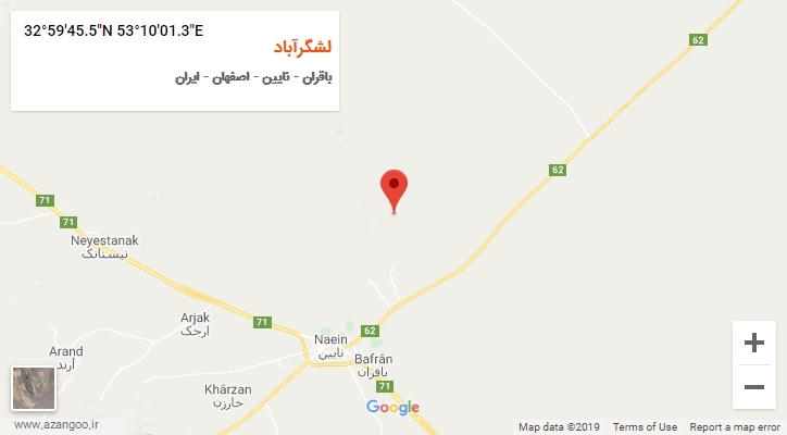روستای لشگرآباد بر روی نقشه