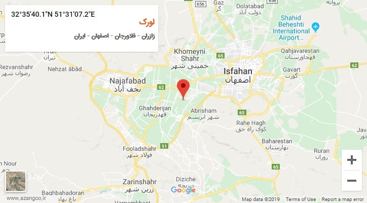 روستای لورک بر روی نقشه