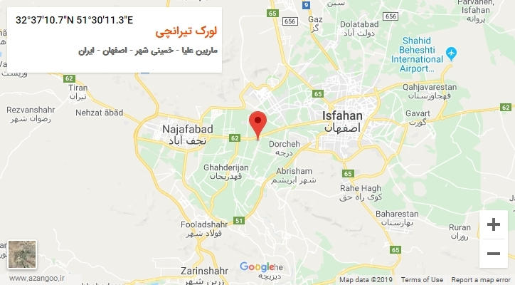 روستای لورک تیرانچی بر روی نقشه
